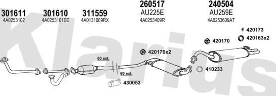 Klarius 940477E - Система випуску ОГ autocars.com.ua