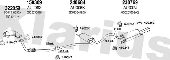 Klarius 940486E - Система випуску ОГ autocars.com.ua
