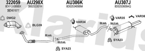 Klarius 940486U - Система випуску ОГ autocars.com.ua