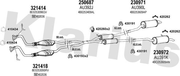 Klarius 940490E - Система випуску ОГ autocars.com.ua