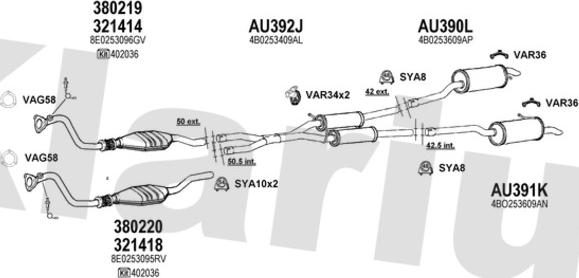 Klarius 940490U - Система випуску ОГ autocars.com.ua