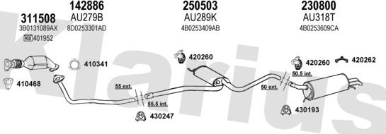 Klarius 940499E - Система выпуска ОГ avtokuzovplus.com.ua