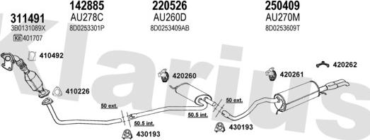 Klarius 940501E - Система випуску ОГ autocars.com.ua