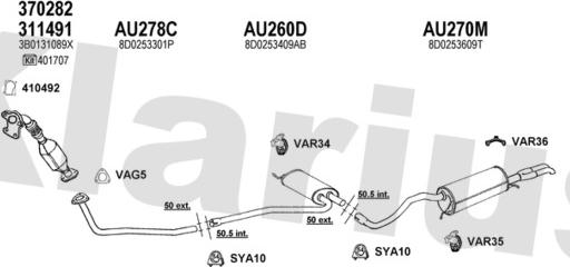 Klarius 940501U - Система випуску ОГ autocars.com.ua