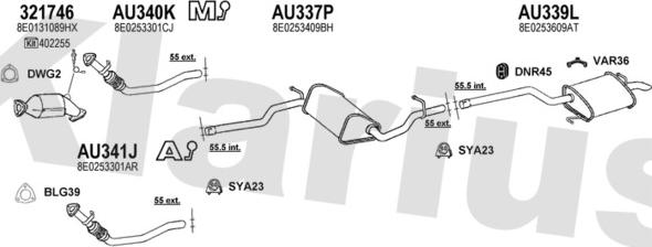 Klarius 940513U - Система випуску ОГ autocars.com.ua