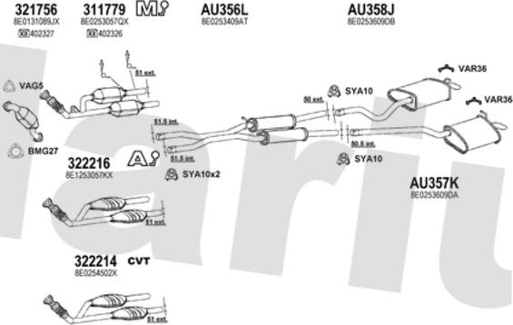 Klarius 940534U - Система випуску ОГ autocars.com.ua