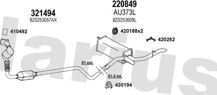 Klarius 940542E - Система випуску ОГ autocars.com.ua