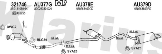 Klarius 940549U - Система випуску ОГ autocars.com.ua