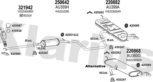 Klarius 940573E - Система випуску ОГ autocars.com.ua