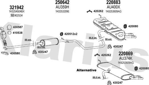 Klarius 940574E - Система випуску ОГ autocars.com.ua