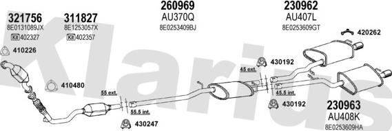 Klarius 940607E - Система выпуска ОГ avtokuzovplus.com.ua