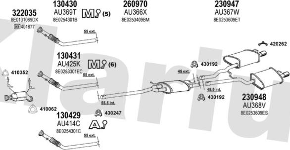 Klarius 940611E - Система випуску ОГ autocars.com.ua