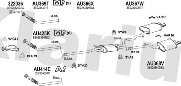 Klarius 940612U - Система випуску ОГ autocars.com.ua