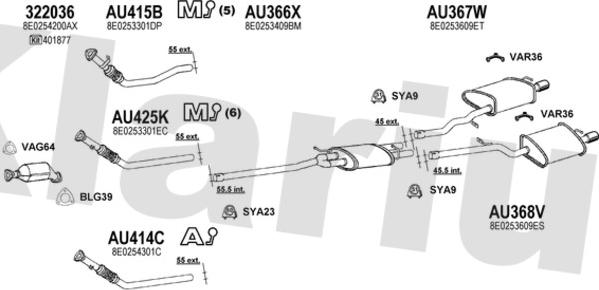 Klarius 940613U - Система випуску ОГ autocars.com.ua