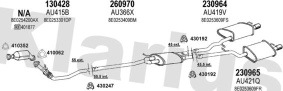 Klarius 940618E - Система випуску ОГ autocars.com.ua