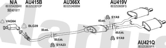 Klarius 940618U - Система випуску ОГ autocars.com.ua