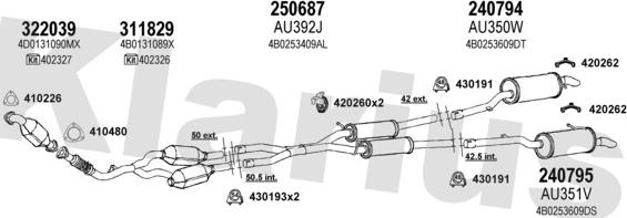 Klarius 940628E - Система выпуска ОГ avtokuzovplus.com.ua