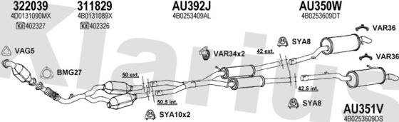 Klarius 940628U - Система випуску ОГ autocars.com.ua