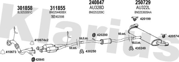 Klarius 940637E - Система випуску ОГ autocars.com.ua