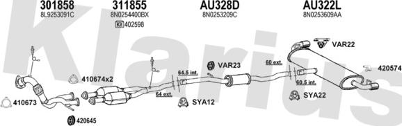 Klarius 940637U - Система випуску ОГ autocars.com.ua