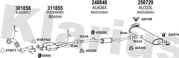 Klarius 940638E - Система випуску ОГ autocars.com.ua