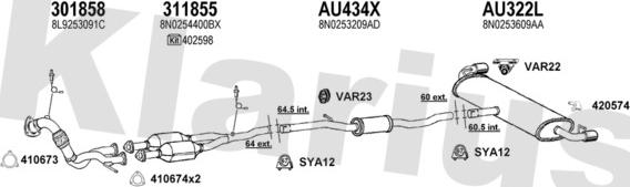 Klarius 940638U - Система випуску ОГ autocars.com.ua