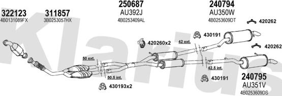 Klarius 940653E - Система випуску ОГ autocars.com.ua