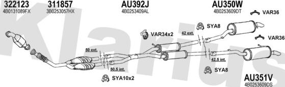 Klarius 940653U - Система випуску ОГ autocars.com.ua
