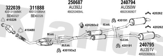 Klarius 940654E - Система випуску ОГ autocars.com.ua