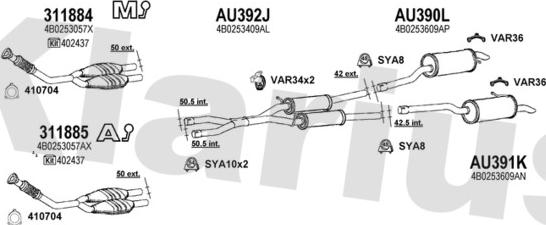 Klarius 940662U - Система випуску ОГ autocars.com.ua