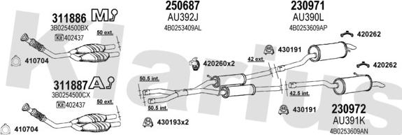 Klarius 940663E - Система випуску ОГ autocars.com.ua