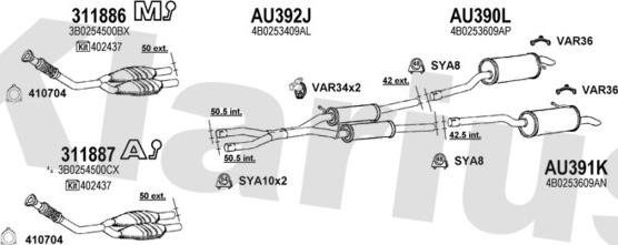 Klarius 940663U - Система випуску ОГ autocars.com.ua