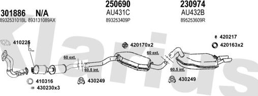 Klarius 940669E - Система випуску ОГ autocars.com.ua