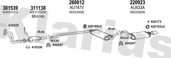 Klarius 940672E - Система випуску ОГ autocars.com.ua