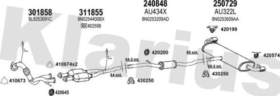 Klarius 940690E - Система випуску ОГ autocars.com.ua