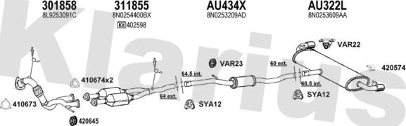 Klarius 940690U - Система випуску ОГ autocars.com.ua