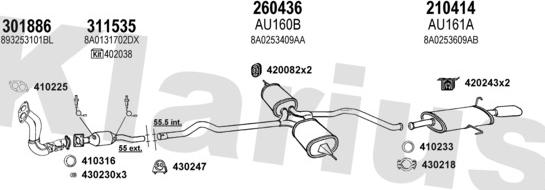 Klarius 940697E - Система випуску ОГ autocars.com.ua