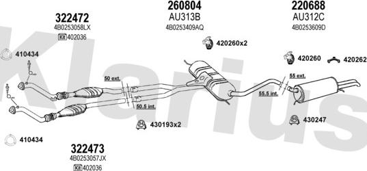 Klarius 940698E - Система випуску ОГ autocars.com.ua