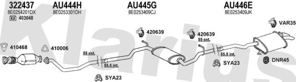 Klarius 940749U - Система випуску ОГ autocars.com.ua