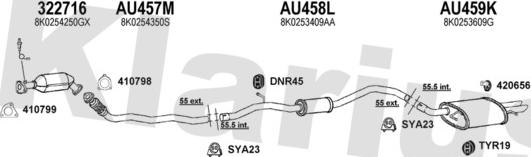 Klarius 940761U - Система випуску ОГ autocars.com.ua