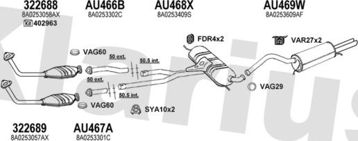 Klarius 940767U - Система випуску ОГ autocars.com.ua