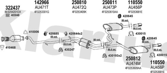 Klarius 940790E - Система випуску ОГ autocars.com.ua