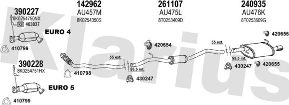 Klarius 940793E - Система випуску ОГ autocars.com.ua