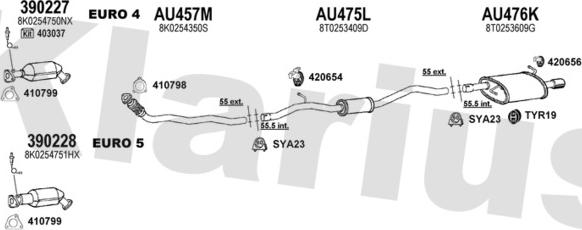 Klarius 940793U - Система випуску ОГ autocars.com.ua