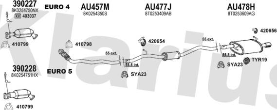 Klarius 940794U - Система випуску ОГ autocars.com.ua