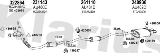 Klarius 940797E - Система випуску ОГ autocars.com.ua