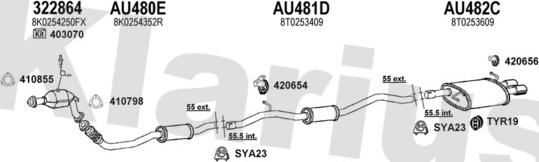 Klarius 940797U - Система випуску ОГ autocars.com.ua