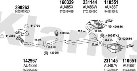 Klarius 940798E - Система випуску ОГ autocars.com.ua