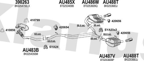 Klarius 940798U - Система випуску ОГ autocars.com.ua