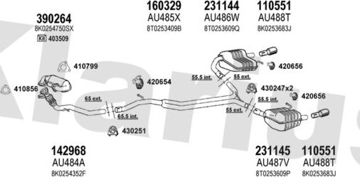 Klarius 940799E - Система випуску ОГ autocars.com.ua